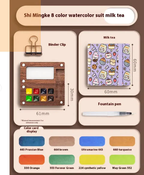 Mini Walnut Watercolor Set with Sketch Journal