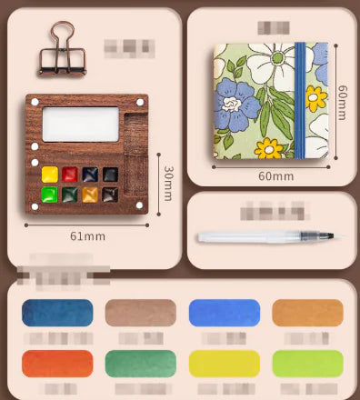 Mini Walnut Watercolor Set with Sketch Journal