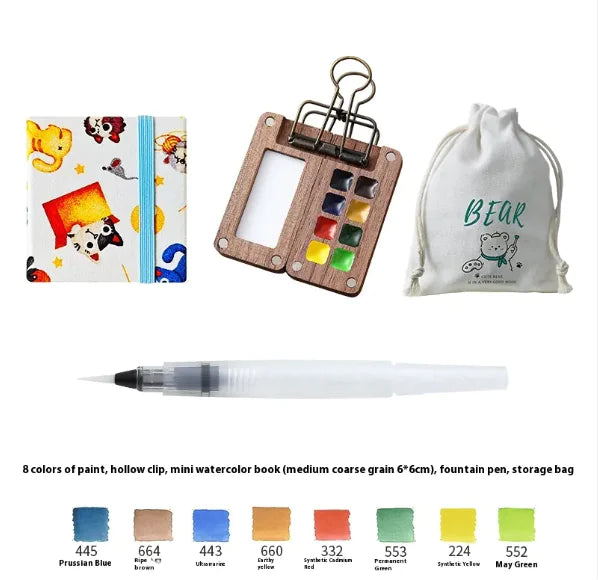 Mini Walnut Watercolor Set with Sketch Journal