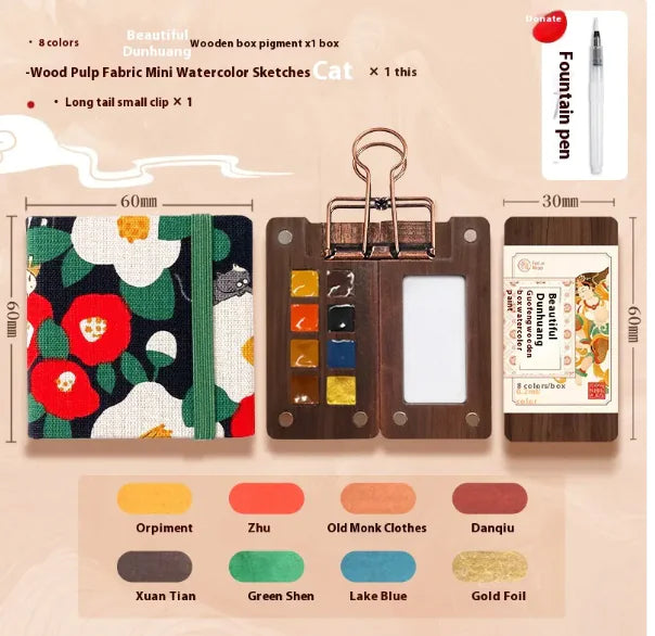 Mini Walnut Watercolor Set with Sketch Journal