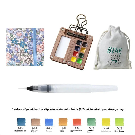 Mini Walnut Watercolor Set with Sketch Journal